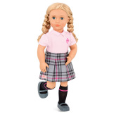 HALLY duża lalka blondynka UCZENNICA z akcesoriami i strojem na w-f – ZGINANE KOŃCZYNY 46 cm Our Generation 3+