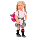 HALLY duża lalka blondynka UCZENNICA z akcesoriami i strojem na w-f – ZGINANE KOŃCZYNY 46 cm Our Generation 3+