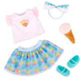 ZESTAW UBRANEK z motywem lodów dla lalki 46 cm standard Our Generation 3+