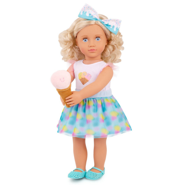 ZESTAW UBRANEK z motywem lodów dla lalki 46 cm standard Our Generation 3+