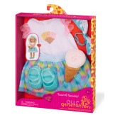 ZESTAW UBRANEK z motywem lodów dla lalki 46 cm standard Our Generation 3+