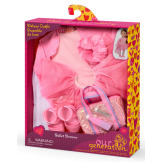 STRÓJ BALETNICY z akcesoriami dla lalki 46 cm deluxe z błyszczącą torebką Our Generation 3+