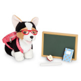 PIESEK – UCZEŃ z tornistrem, okularami i akcesoriami szkolnym Our Generation 3+