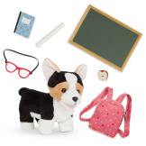 PIESEK – UCZEŃ z tornistrem, okularami i akcesoriami szkolnym Our Generation 3+