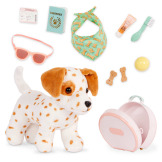 PIESEK na WAKACJACH z kuferkiem,bandaną i akcesoriami podróżnymi Our Generation 3+