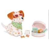 PIESEK na WAKACJACH z kuferkiem,bandaną i akcesoriami podróżnymi Our Generation 3+