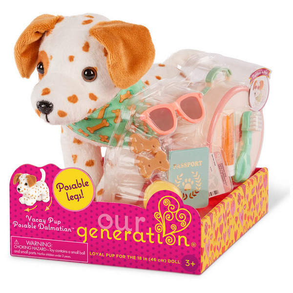 PIESEK na WAKACJACH z kuferkiem,bandaną i akcesoriami podróżnymi Our Generation 3+