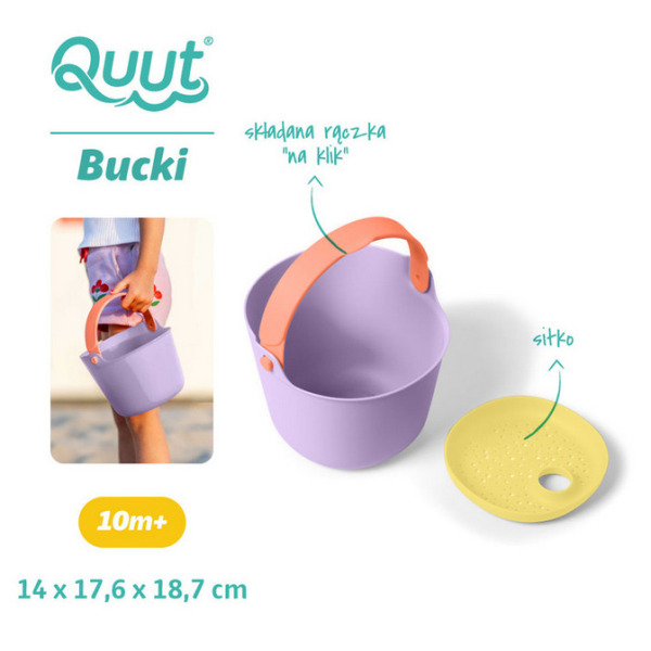 BUCKI wiaderko z sitkiem Lavender + Peach Quut 10m+