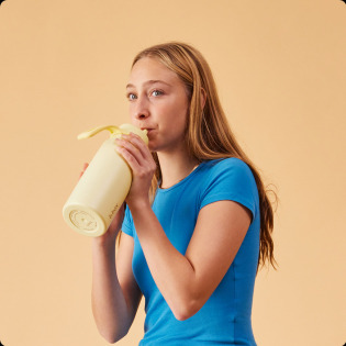 BUTELKA TERMICZNA ze składanym ustnikiem – termos ze stali nierdzewnej 1L Lemon Twist b.box