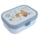 LISEK niebieska śniadaniówka z przegródką i widelcem lunchbox Forest Friends Mepal Little Dutch