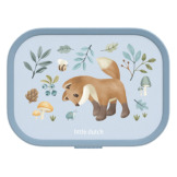 LISEK niebieska śniadaniówka z przegródką i widelcem lunchbox Forest Friends Mepal Little Dutch