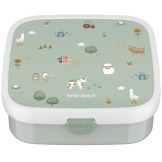 Zielona śniadaniówka z pojemniczkami i widelcem lunchbox BENTO Little Farm Mepal Little Dutch