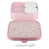 SARENKA różowa śniadaniówka z pojemniczkami i widelcem lunchbox BENTO Fairy Garden Mepal Little Dutch