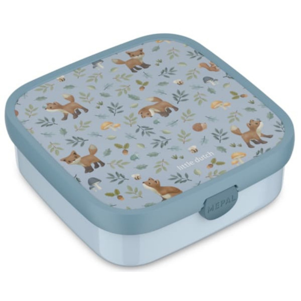 LISEK niebieska śniadaniówka z pojemniczkami i widelcem lunchbox BENTO Forest Friends Mepal Little Dutch