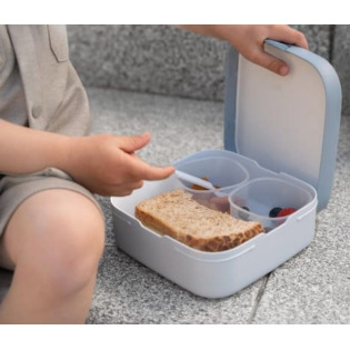 LISEK niebieska śniadaniówka z pojemniczkami i widelcem lunchbox BENTO Forest Friends Mepal Little Dutch