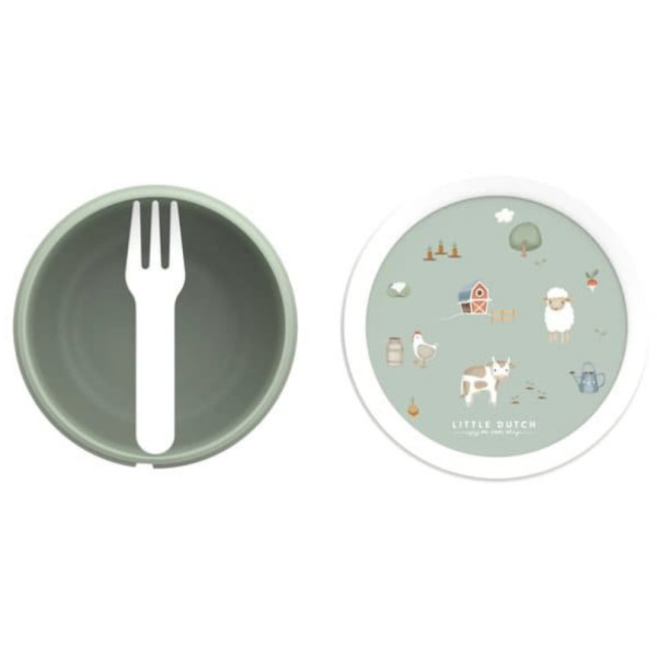 Zielony pojemnik na przekąski Little Farm Mepal Little Dutch