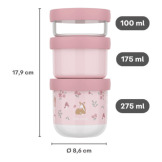 SARENKA różowe pojemniki na przekąski 3 szt. Fairy Garden Mepal Little Dutch