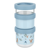 LISEK niebieskie pojemniki na przekąski 3 szt. Forest Friends Mepal Little Dutch