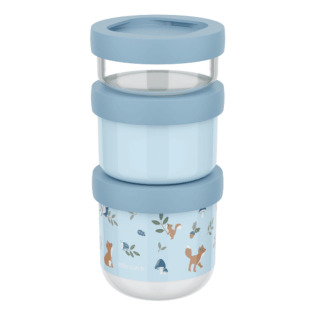 LISEK niebieskie pojemniki na przekąski 3 szt. Forest Friends Mepal Little Dutch
