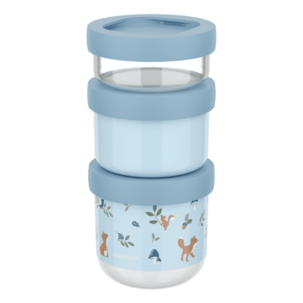 LISEK niebieskie pojemniki na przekąski 3 szt. Forest Friends Mepal Little Dutch