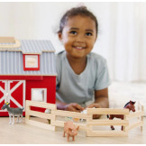 DREWNIANA FARMA ze zwierzątkami 7 figurek Melissa and Doug 3+