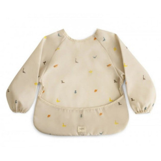 DINOZAURY śliniak z długim rękawem i kieszonką Mushie 6m+