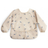 WHALES śliniak z długim rękawem i kieszonką Mushie 6m+