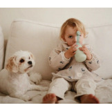 WHALES śliniak z długim rękawem i kieszonką Mushie 6m+