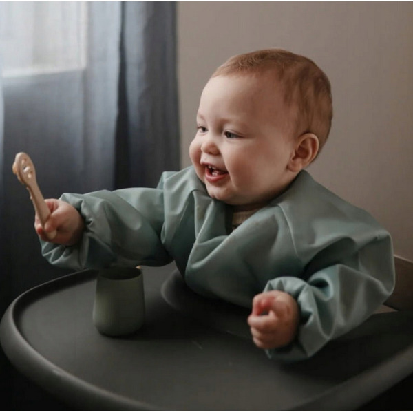 Pierwsze łyżeczki dla niemowląt do nauki jedzenia 2-pack Cambridge Blue/Shifting Sand Mushie 6m+