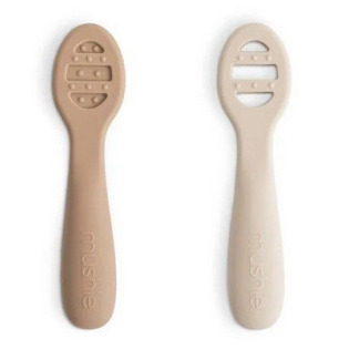 Pierwsze łyżeczki dla niemowląt do nauki jedzenia 2-pack Natural/Shifiting Sand Mushie 6m+