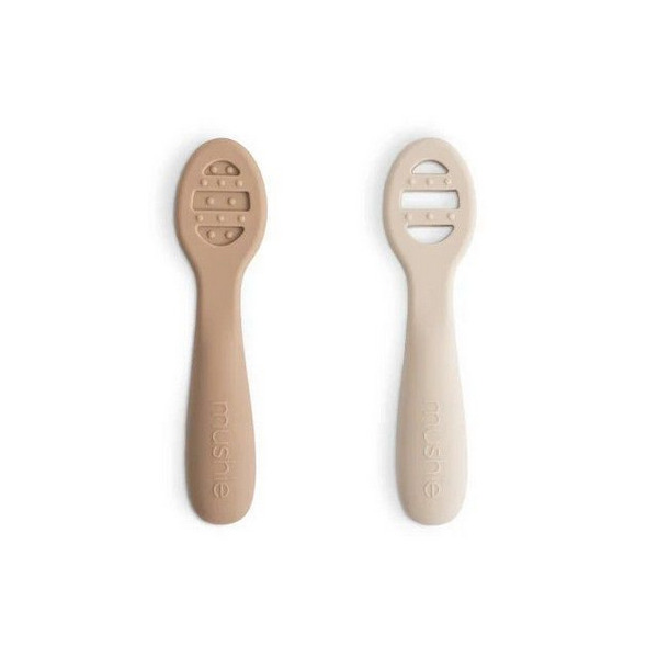 Pierwsze łyżeczki dla niemowląt do nauki jedzenia 2-pack Natural/Shifiting Sand Mushie 6m+