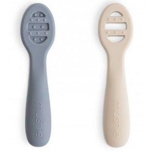 Pierwsze łyżeczki dla niemowląt do nauki jedzenia 2-pack Tradewinds/Shifting Sand Mushie 6m+