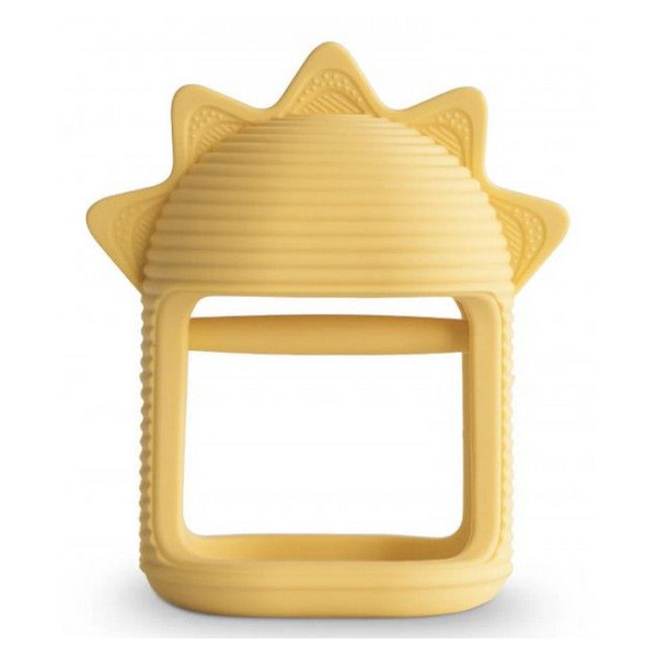 SUN żółty gryzak silikonowy No-Drop Mushie 3m+