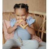 SUN żółty gryzak silikonowy No-Drop Mushie 3m+