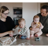 DINO szary gryzak silikonowy No-Drop Mushie 3m+