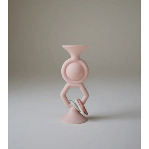 HexaPop gryzak silikonowy z przyssawką Blush Mushie 10m+