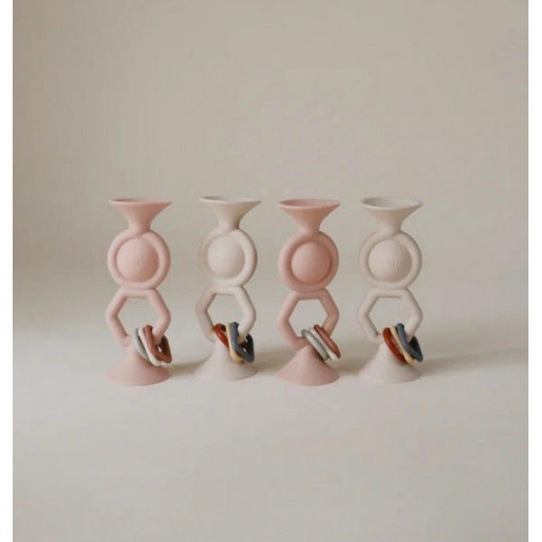 HexaPop gryzak silikonowy z przyssawką Blush Mushie 10m+