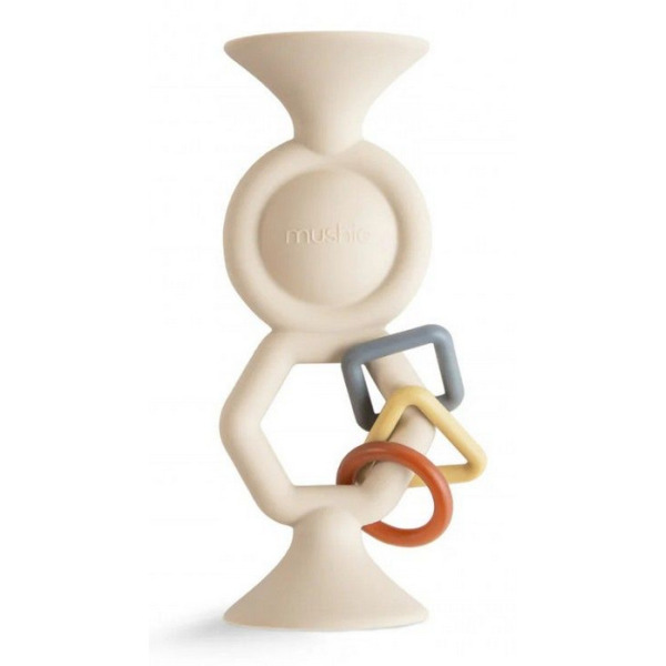 HexaPop gryzak silikonowy z przyssawką Shifting Sand Mushie 10m+