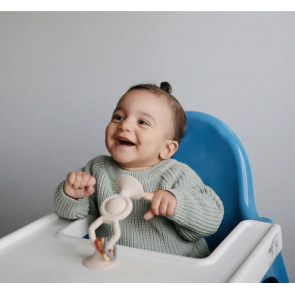 HexaPop gryzak silikonowy z przyssawką Shifting Sand Mushie 10m+