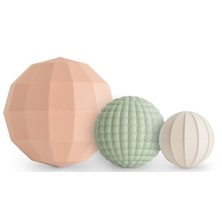 KULE SILIKONOWE zabawka sensoryczna Nesting Spheres Blush 3 szt. Mushie 10m+