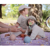 KULE SILIKONOWE zabawka sensoryczna Nesting Spheres Powder Blue 3 szt. Mushie 10m+