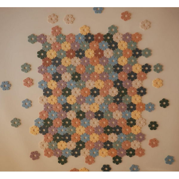 KWIATKI klocki konstrukcyjne HEX 100 szt. Mushie 5+