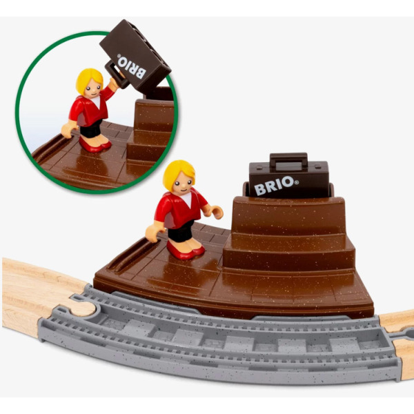 DREWNIANA KOLEJKA zestaw startowy z pociągiem 22 el. World Brio 3+