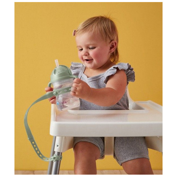 Szałwiowa ELASTYCZNA SMYCZ do bidonu ze słomką Sage B.Box