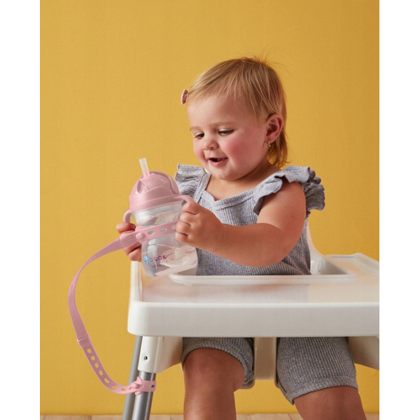 Różowa ELASTYCZNA SMYCZ do bidonu ze słomką Blush B.Box