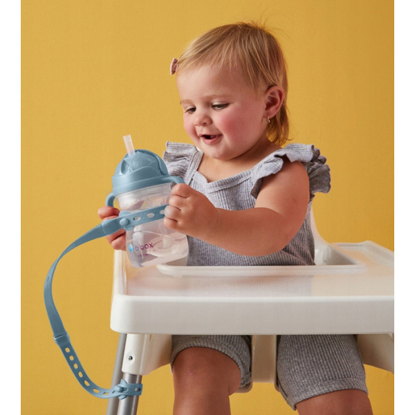 Niebieska ELASTYCZNA SMYCZ do bidonu ze słomką Ocean B.Box