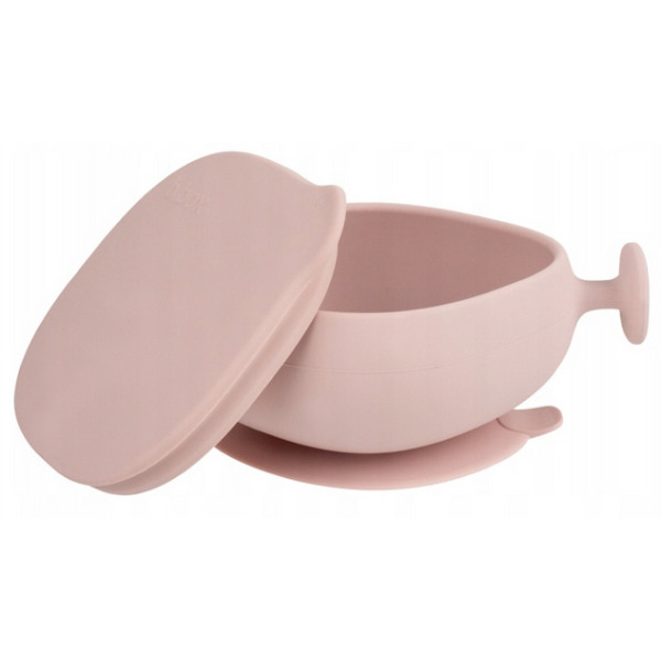 Różowa silikonowa miseczka z przykrywką i przyssawką Blush B.Box