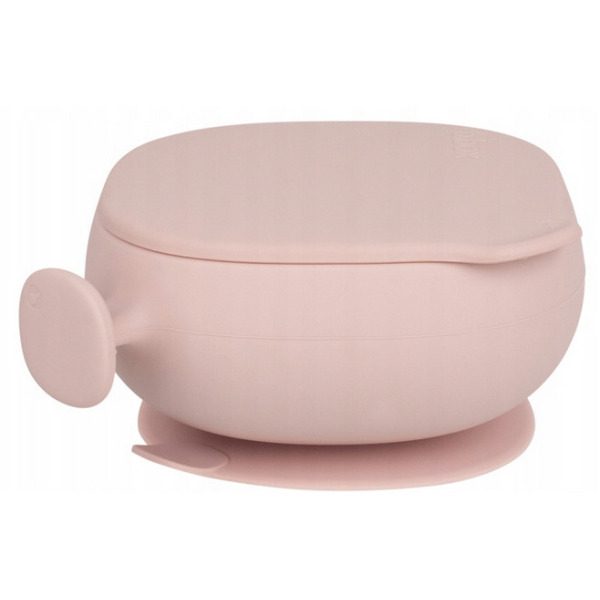 Różowa silikonowa miseczka z przykrywką i przyssawką Blush B.Box
