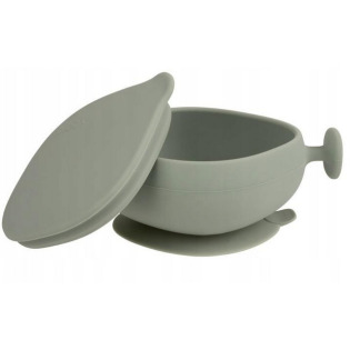 Szałwiowa silikonowa miseczka z przykrywką i przyssawką Sage B.Box