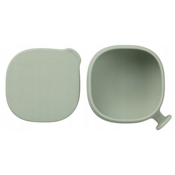 Szałwiowa silikonowa miseczka z przykrywką i przyssawką Sage B.Box